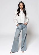 swatch_White cropped button down shirt