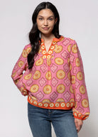 swatch_Pink Multi long sleeve printed blouse