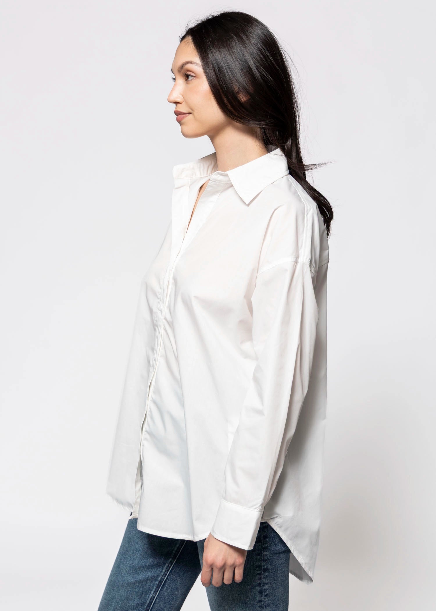 swatch_White oversized button down shirt