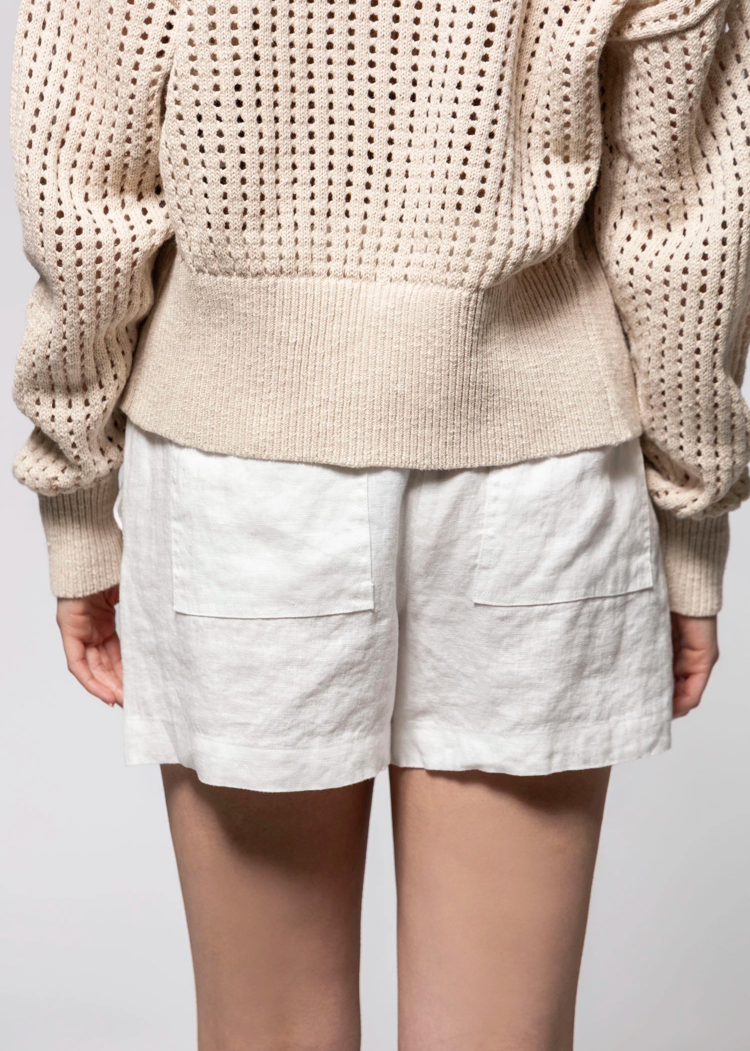swatch_White sanctuary carefree linen shorts