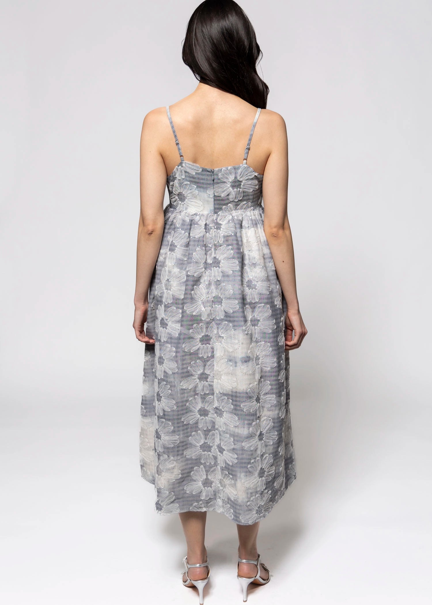 swatch_Blue/Off floral embroidery midi dress