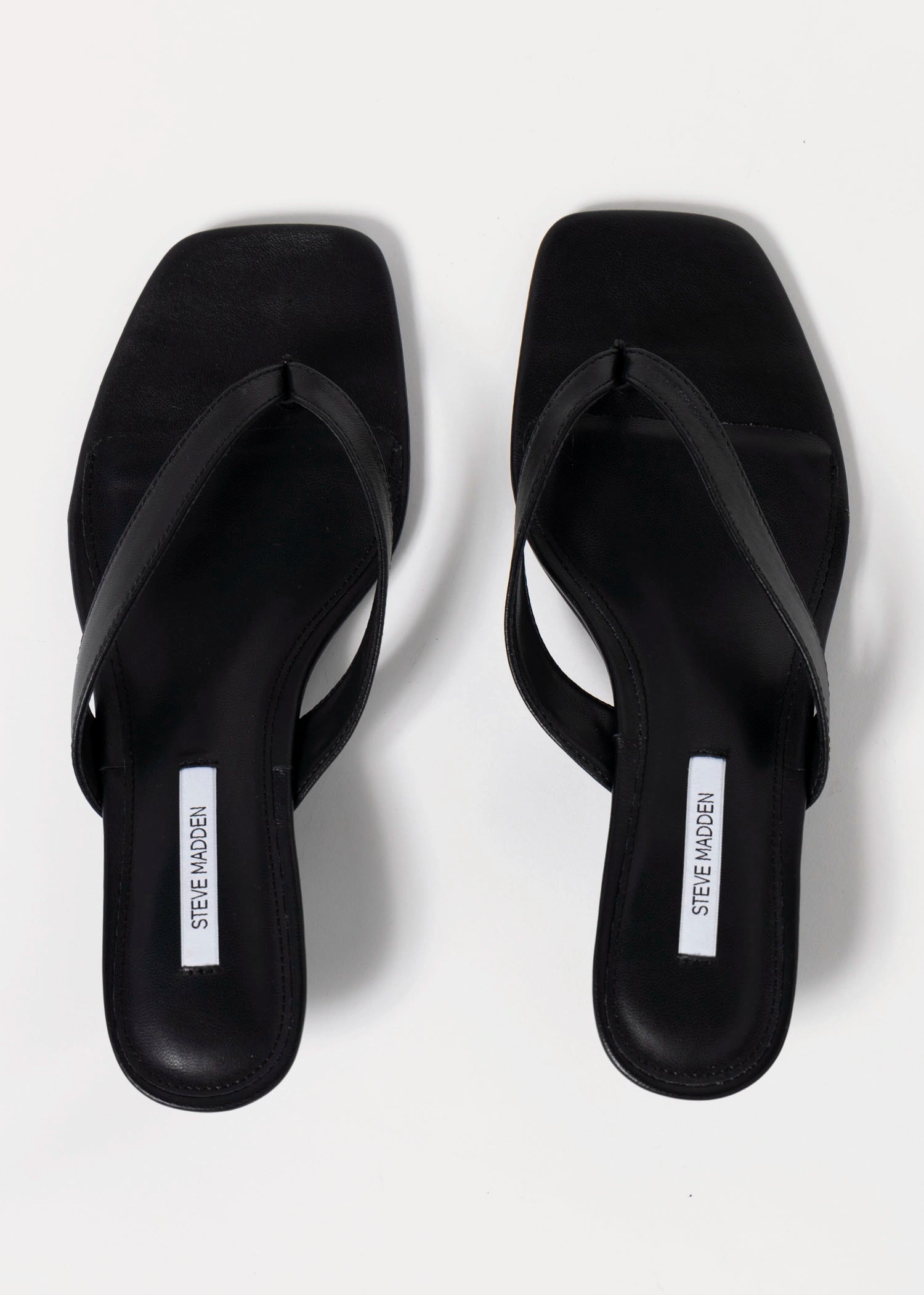 swatch_Black Leather steve madden tracie thong sandal