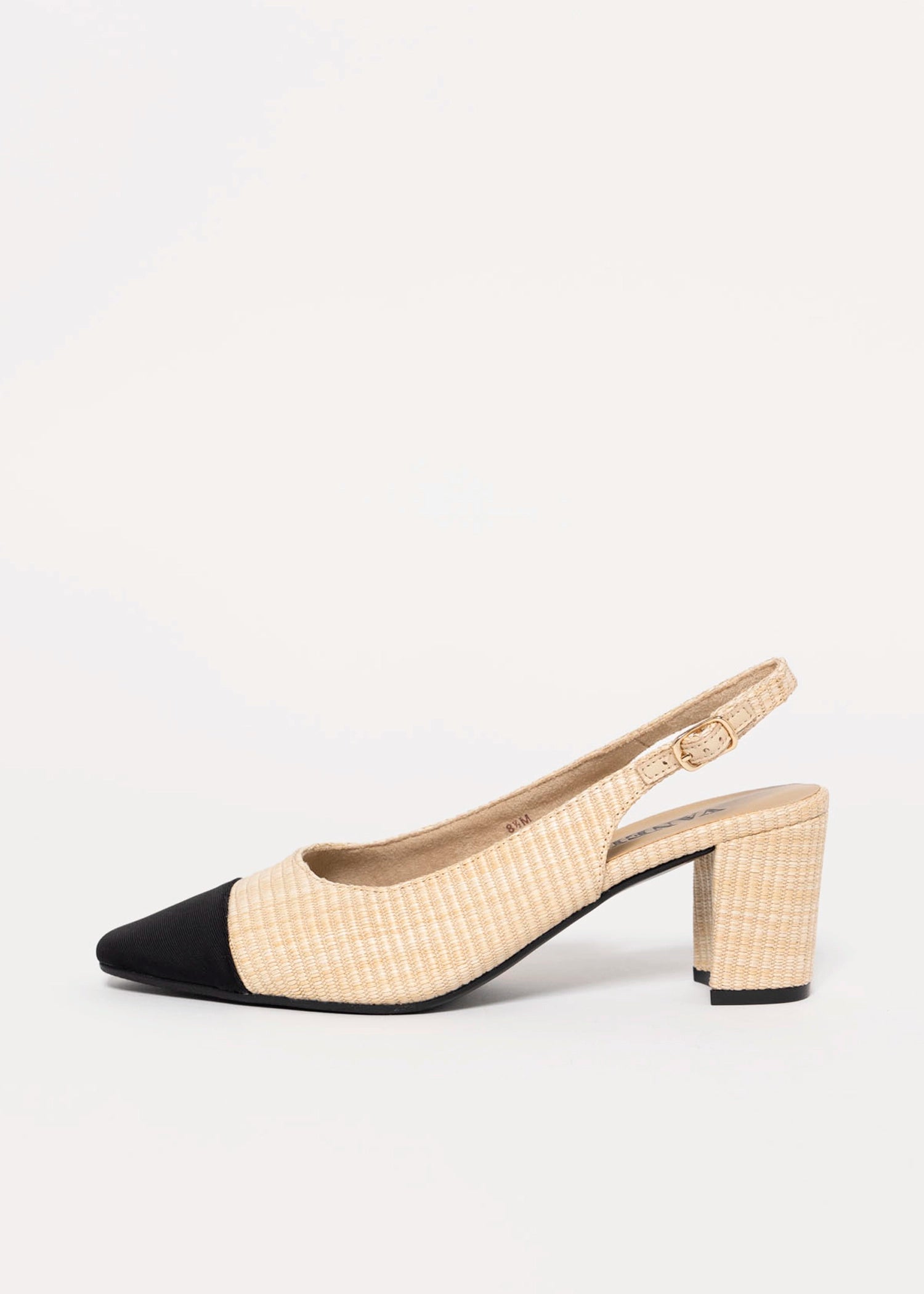 swatch_Beige/Black vaneli jala raffia slingback