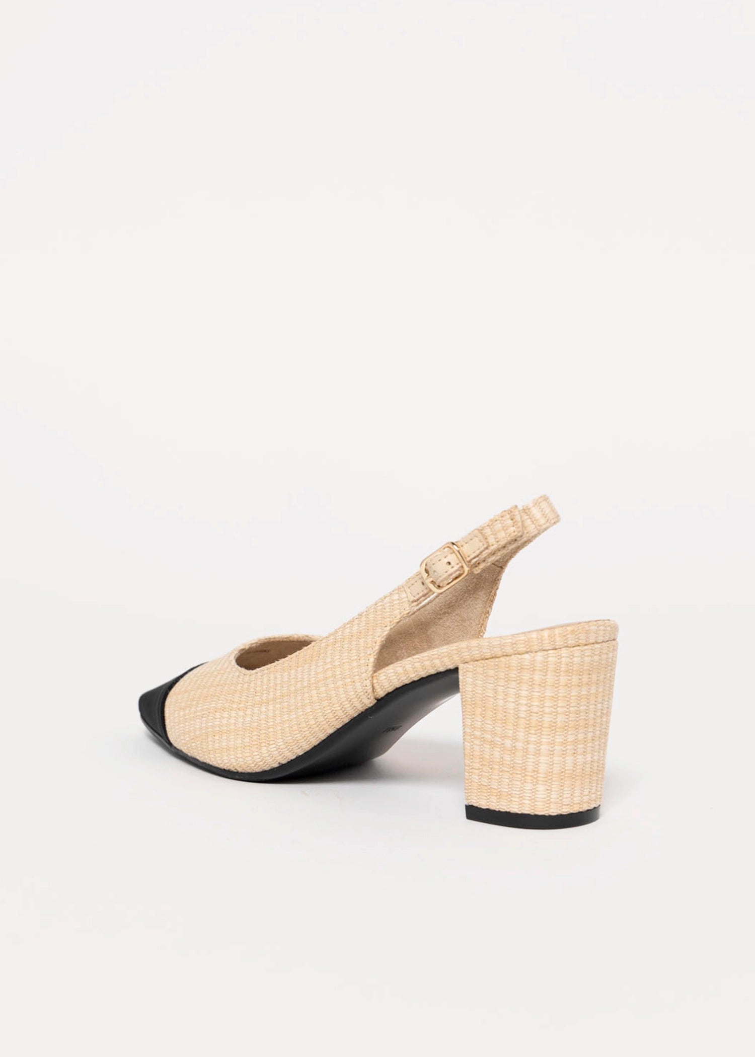 swatch_Beige/Black vaneli jala raffia slingback
