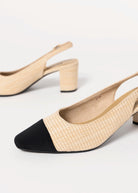swatch_Beige/Black vaneli jala raffia slingback