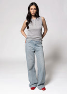 swatch_Heather Grey perfect white tee fran sleeveless polo