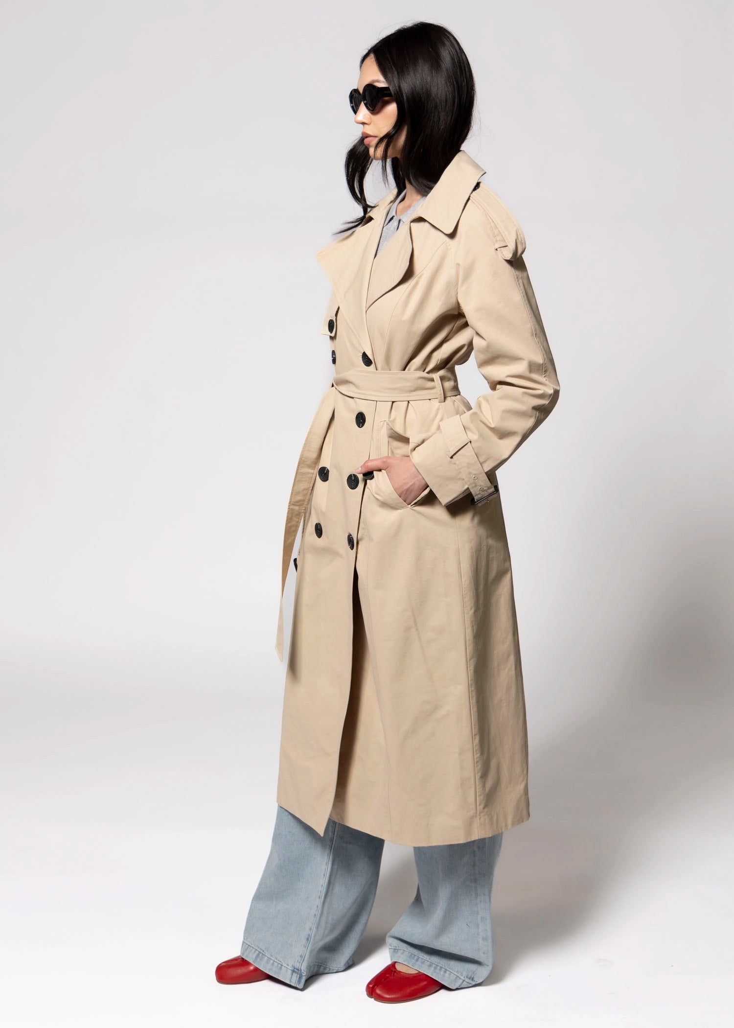 swatch_Wheat avec les filles cotton maxi trench coat