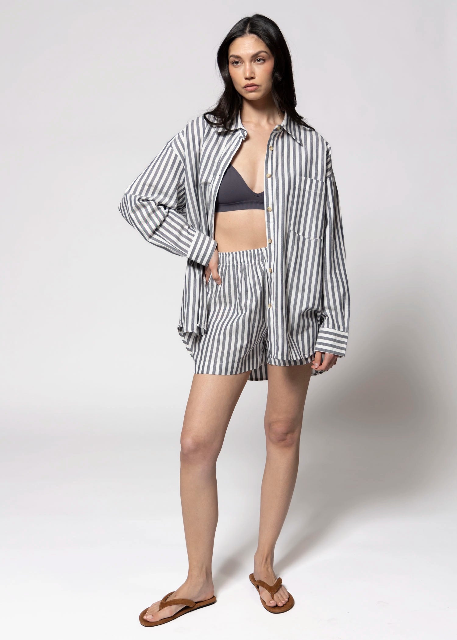 swatch_Navy oversized striped button down