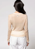 swatch_Sand/White central park coen west sheer layered cardi