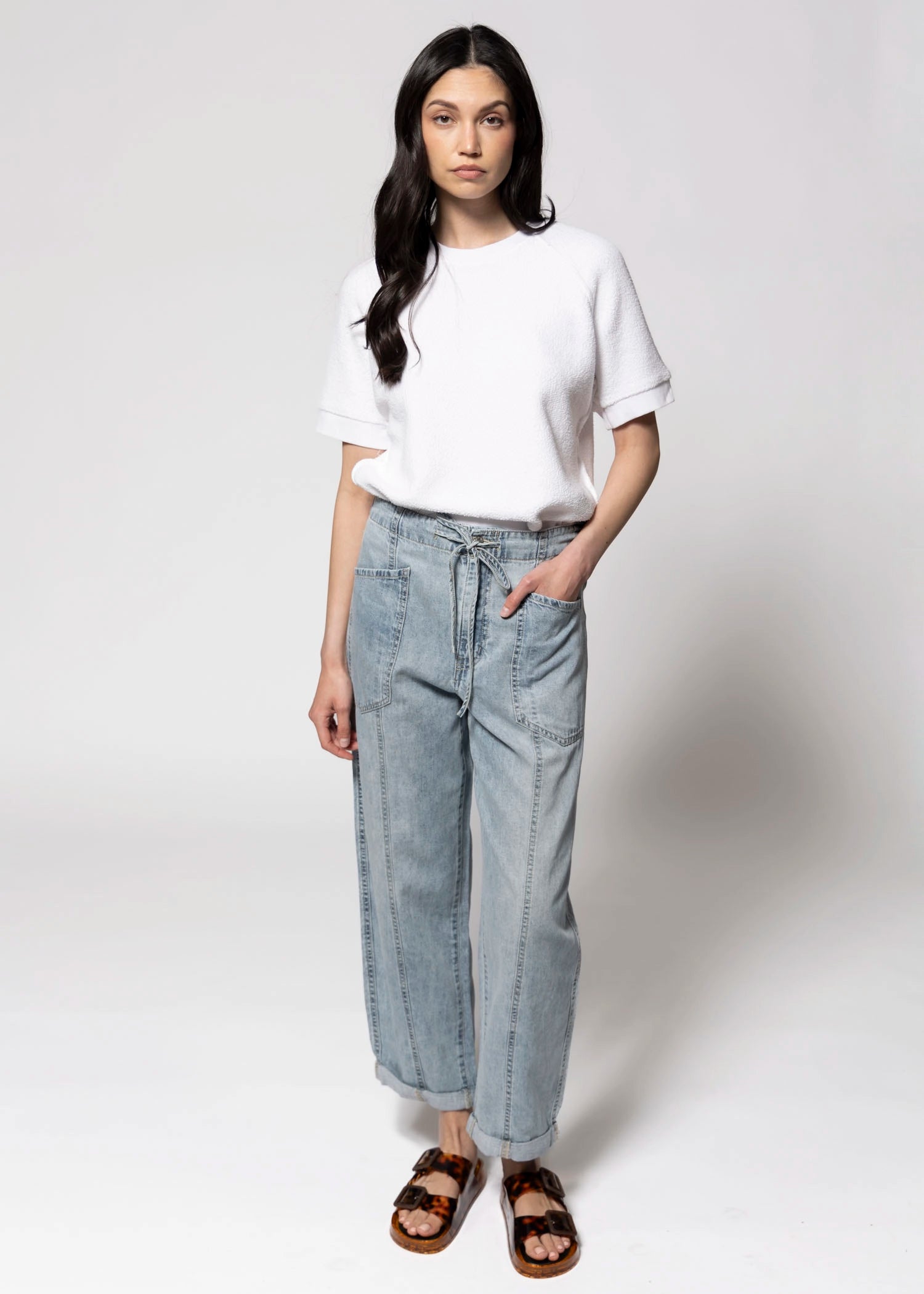 swatch_Light Denim daze denim villa drawstring barrel jean