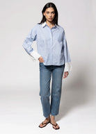 swatch_Blue striped button down shirt