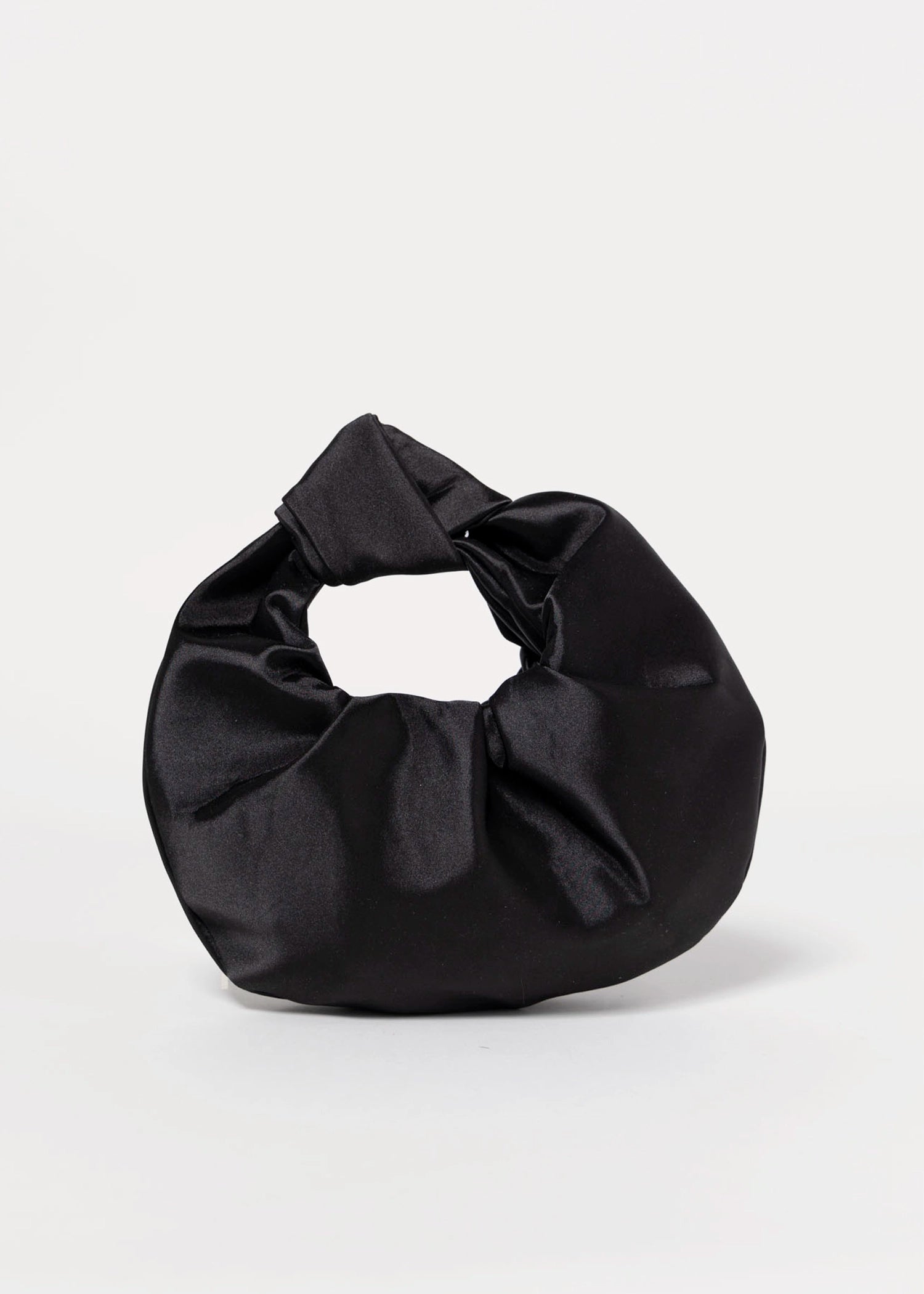swatch_Black satin knot evening bag