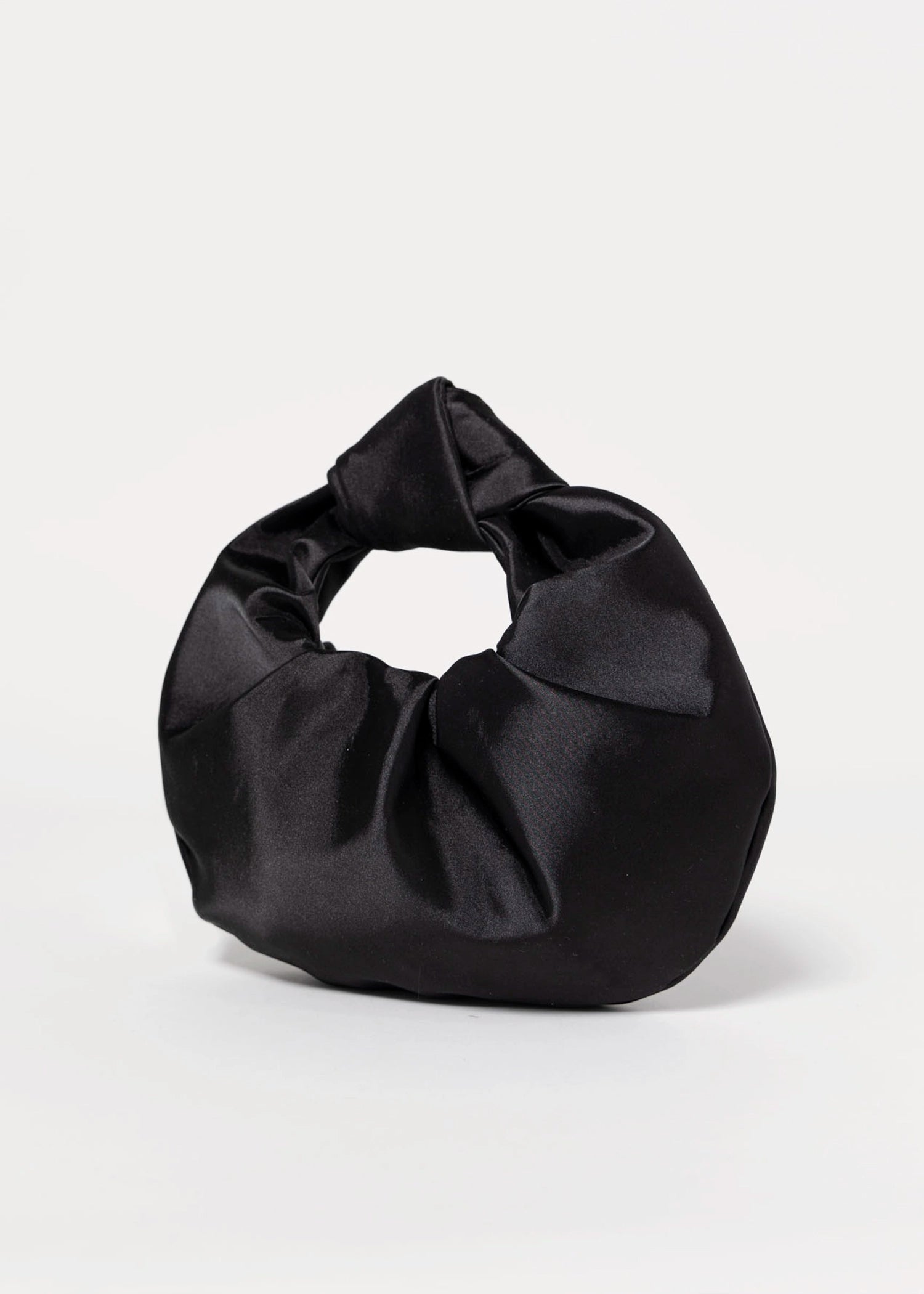 swatch_Black satin knot evening bag