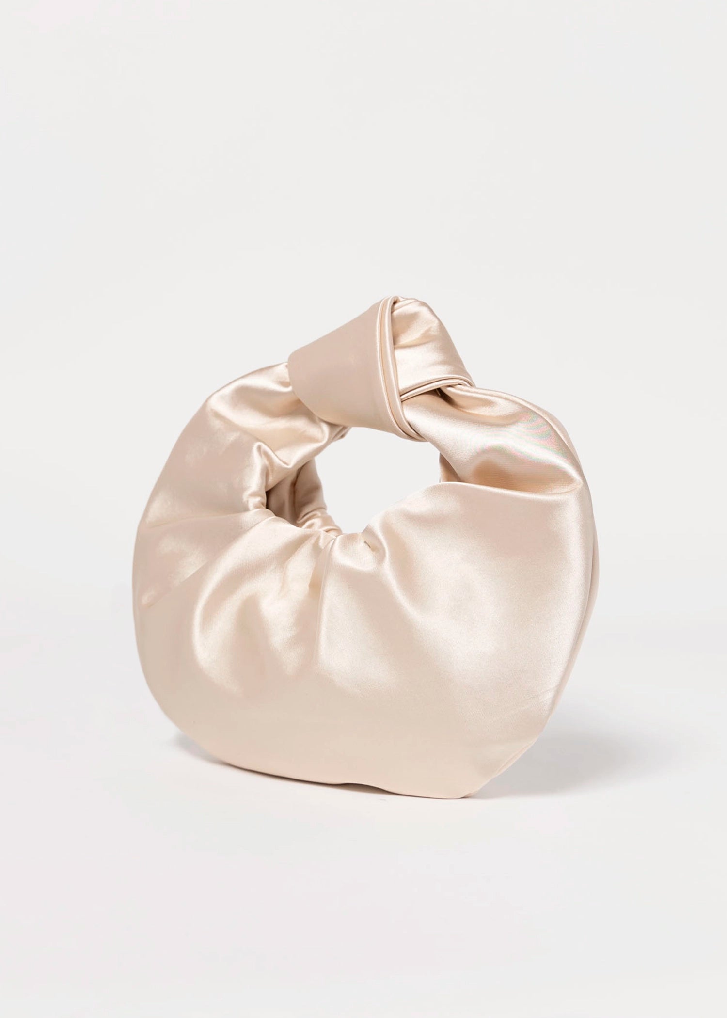 swatch_Champagne satin knot evening bag