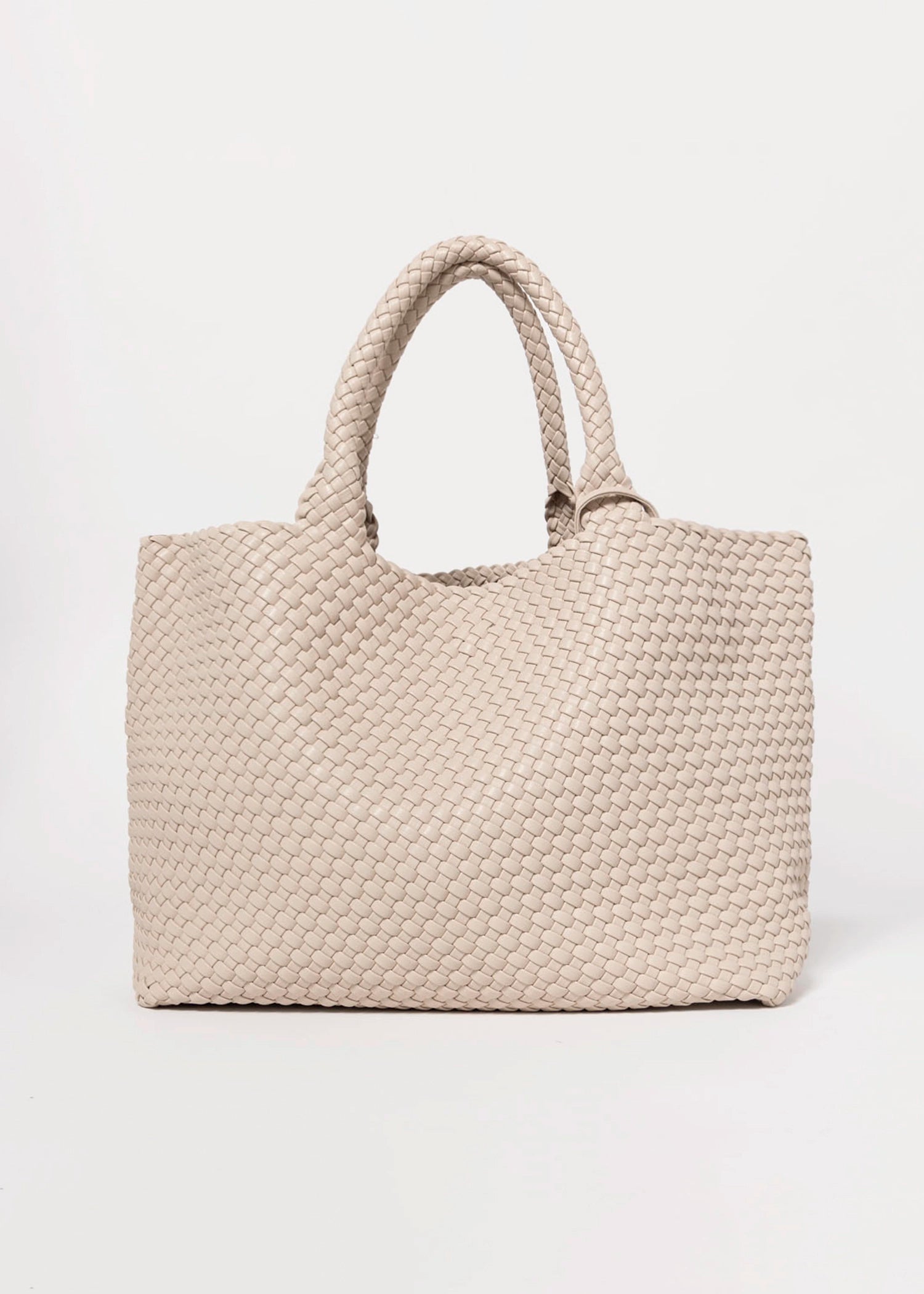 swatch_Ivory vegan leather woven tote