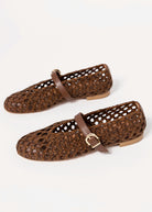 swatch_Brown Leather l'idea dolo woven mary jane