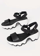 swatch_Black/Sea Salt sorel kinetic aura sandals