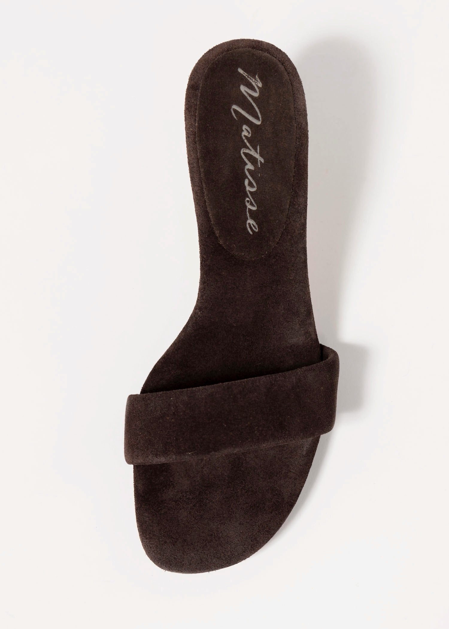 swatch_Chocolate Suede matisse poppy kitten heel sandal