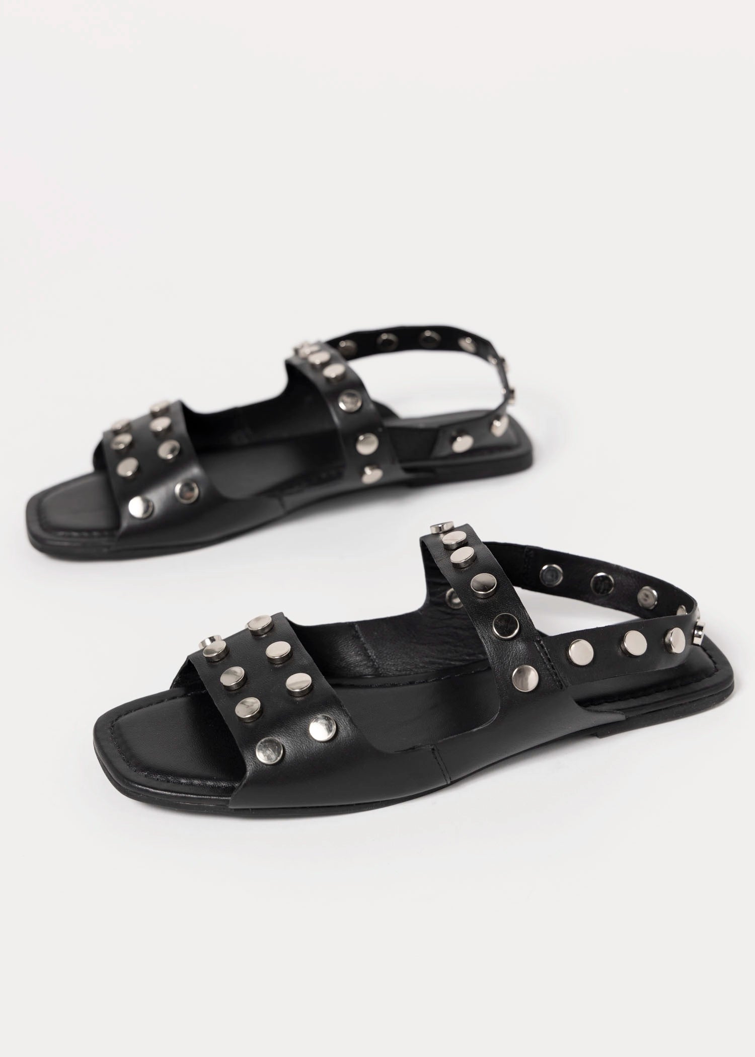 swatch_Black Leather coconuts kira studded sandal