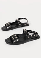 swatch_Black Leather coconuts kira studded sandal