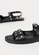 swatch_Black Leather coconuts kira studded sandal