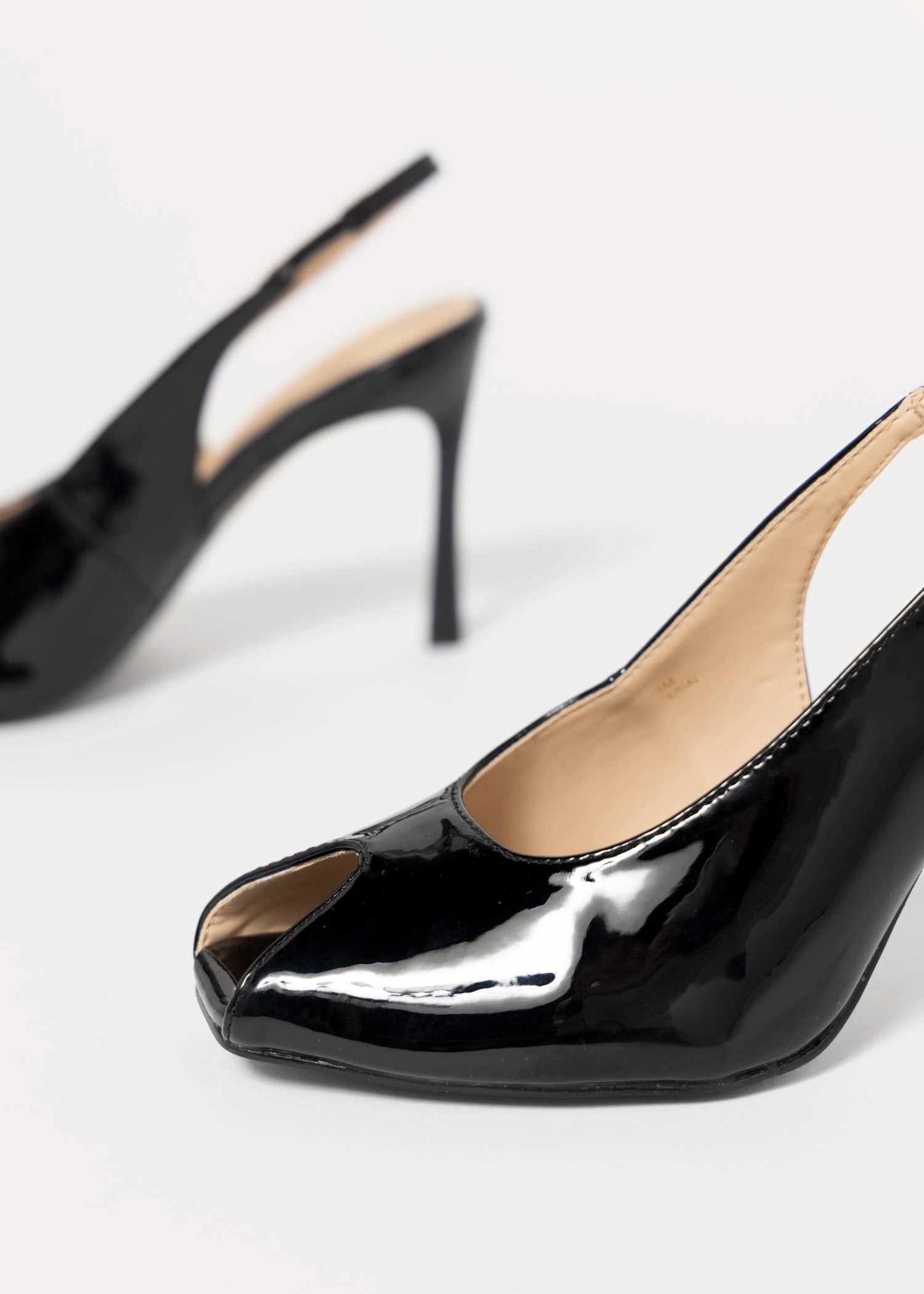 swatch_Black Patent clear cut peep toe slingback