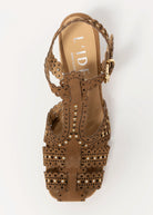 swatch_Tan Leather heeled fisherman sandal