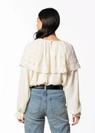 swatch_neutrals lace cape blouse apparel
