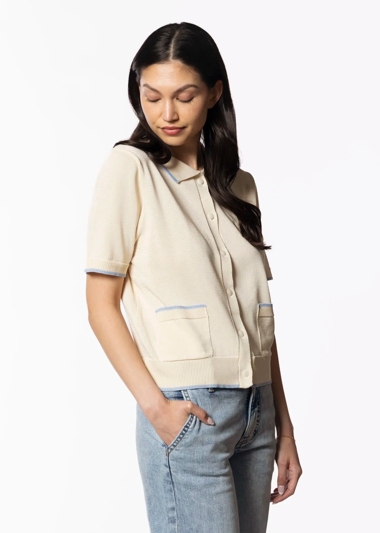 swatch_neutrals short sleeve cardigan apparel