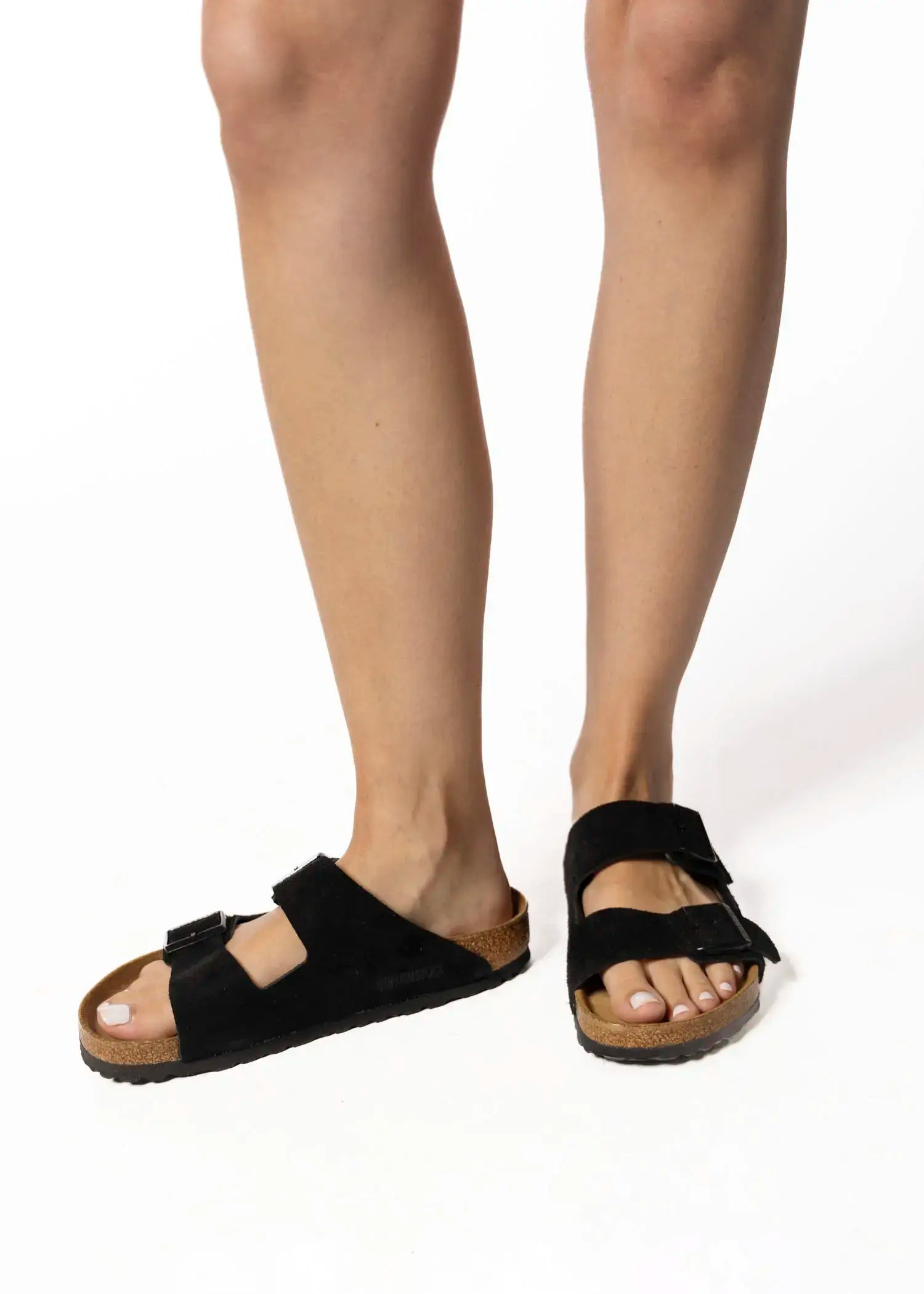 swatch_black suede arizona sandal flat sandals