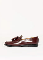 swatch_prune leather tassel loafer