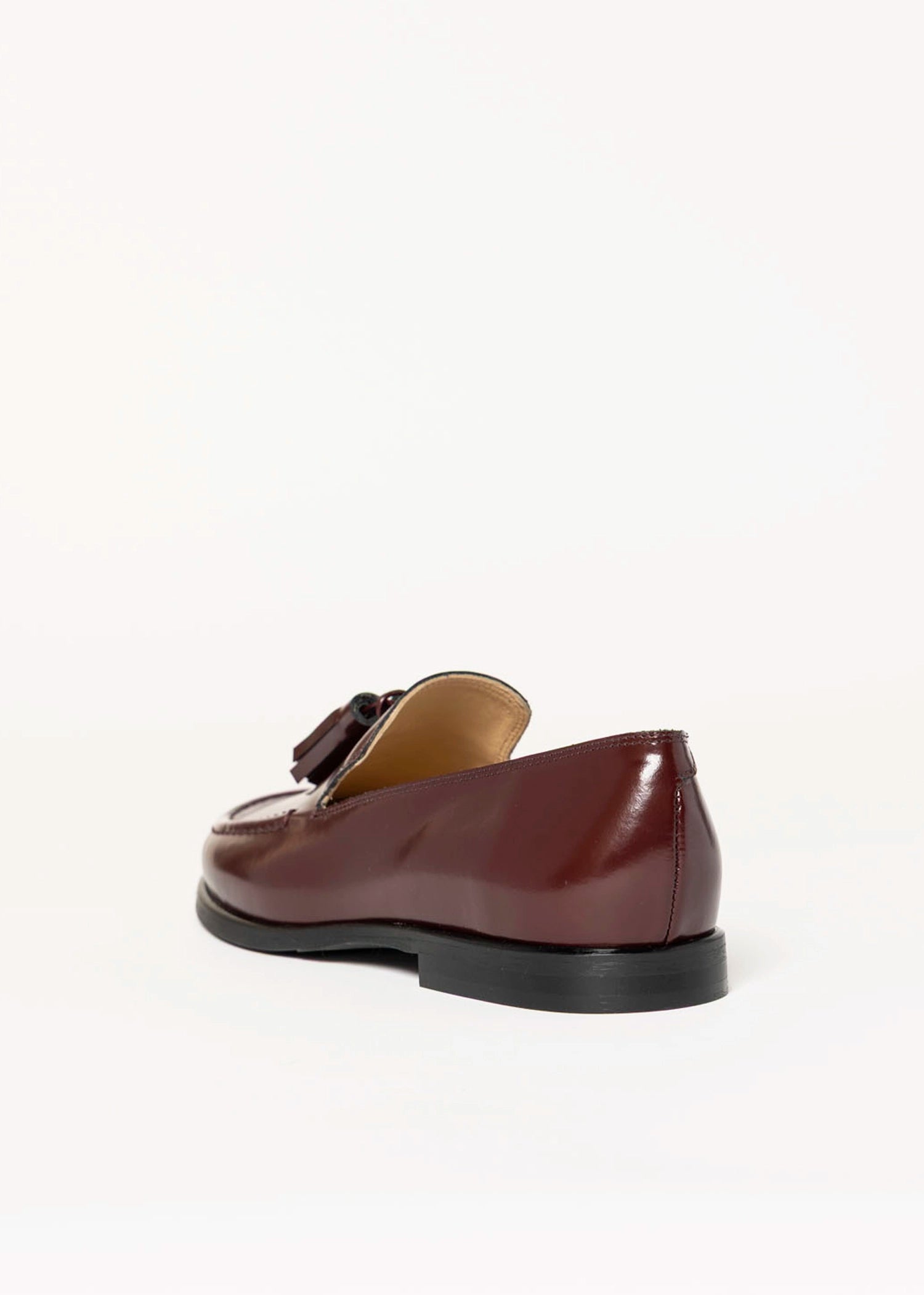 swatch_prune leather tassel loafer