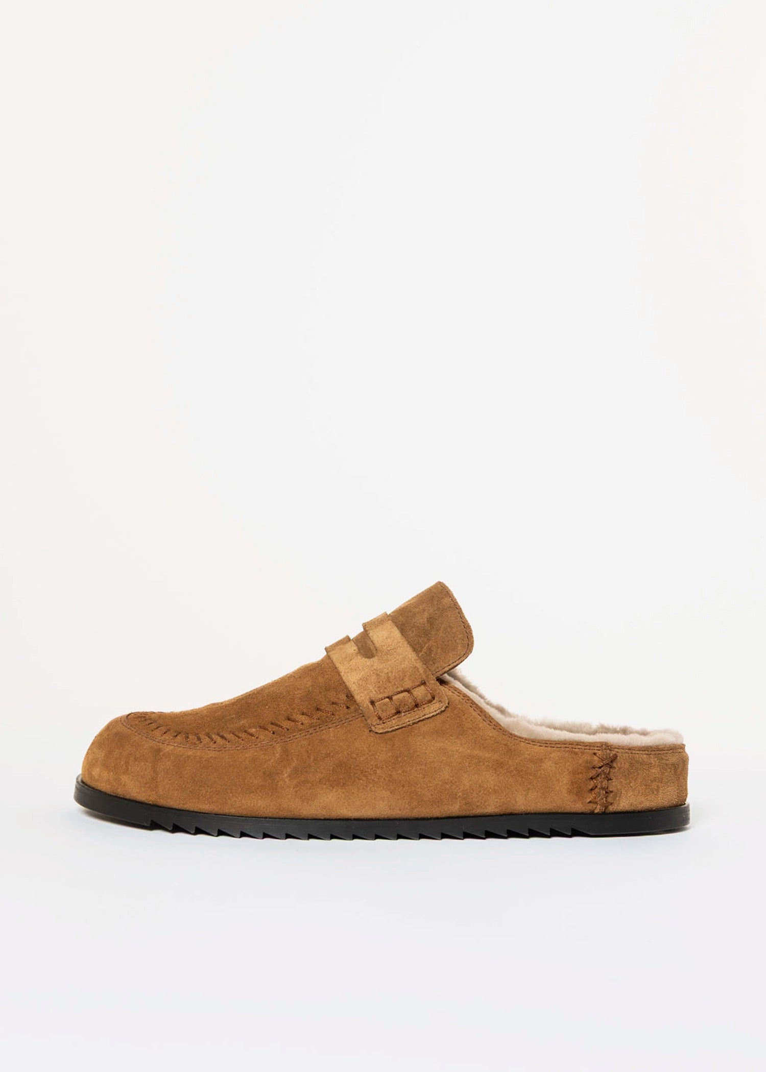 swatch_Sigaro Suede shearling lined clog shoes