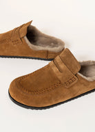 swatch_Sigaro Suede shearling lined clog shoes