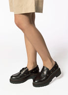 swatch_Black Leather lug sole boat shoe shoes