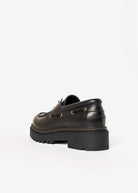 swatch_Black Leather lug sole boat shoe shoes