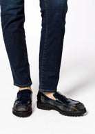 swatch_Navy Leather classic penny loafer