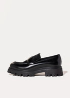 swatch_Black Leather lug sole loafer