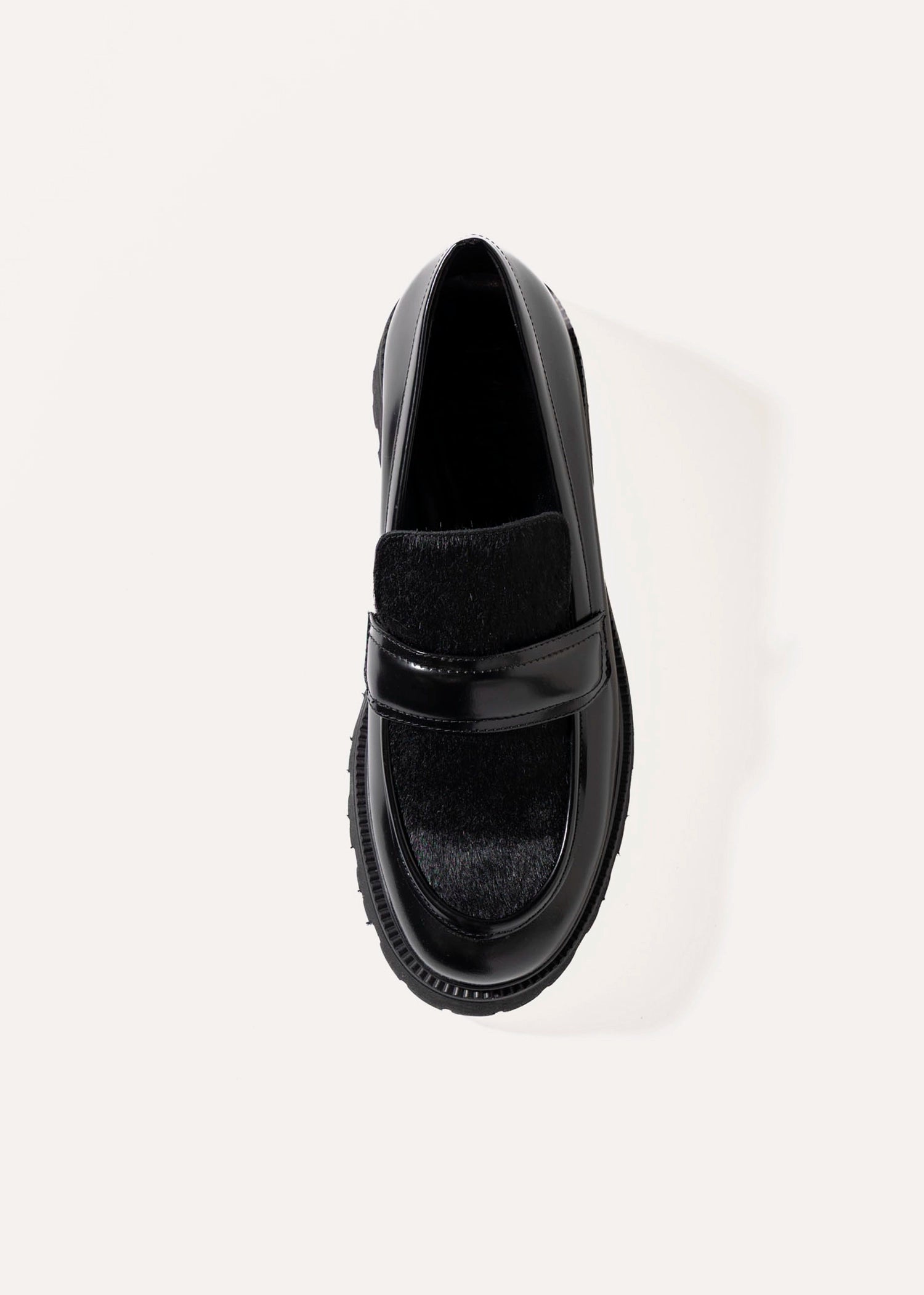 swatch_Black Leather lug sole loafer