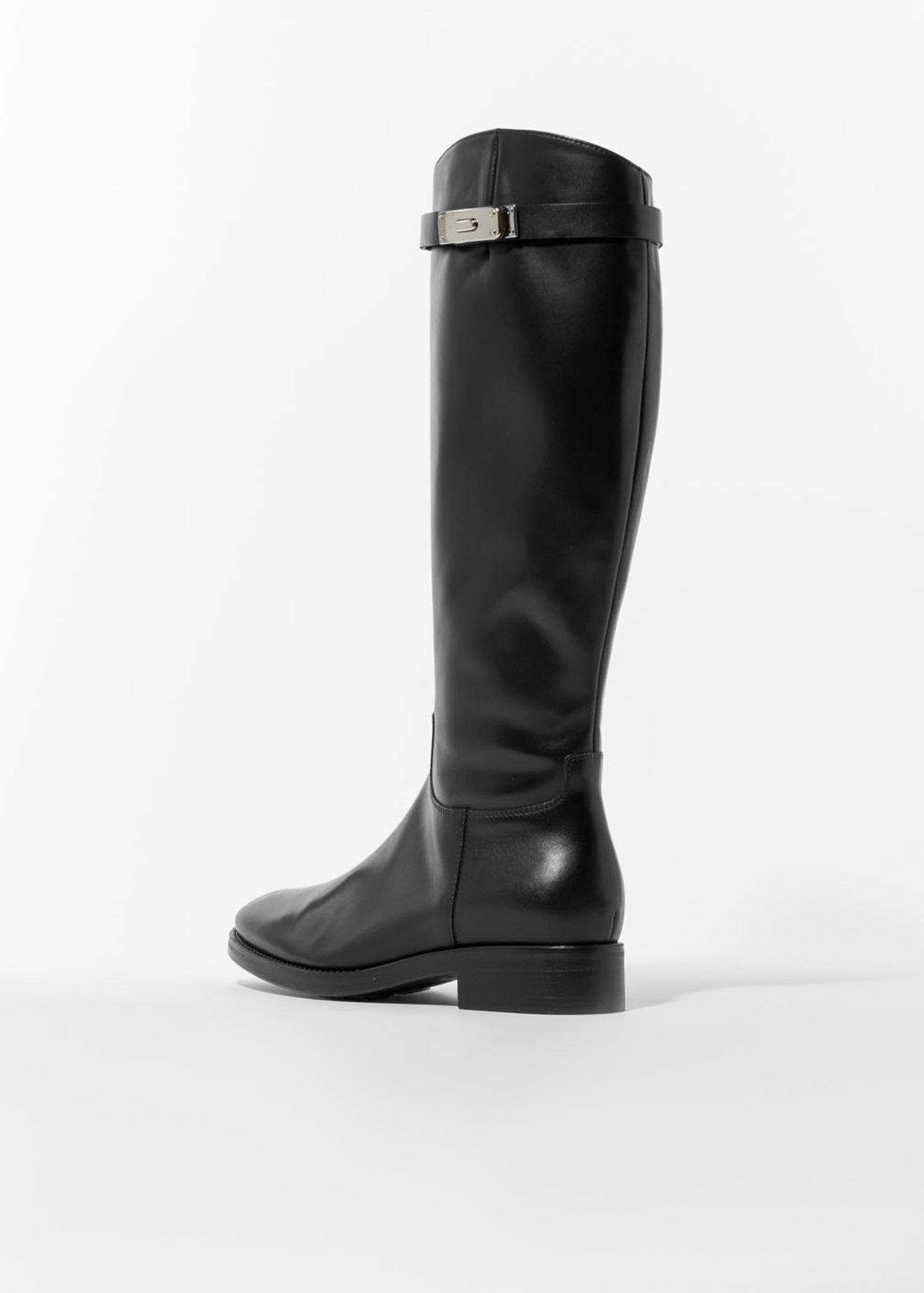 swatch_black leather classic riding boot boots