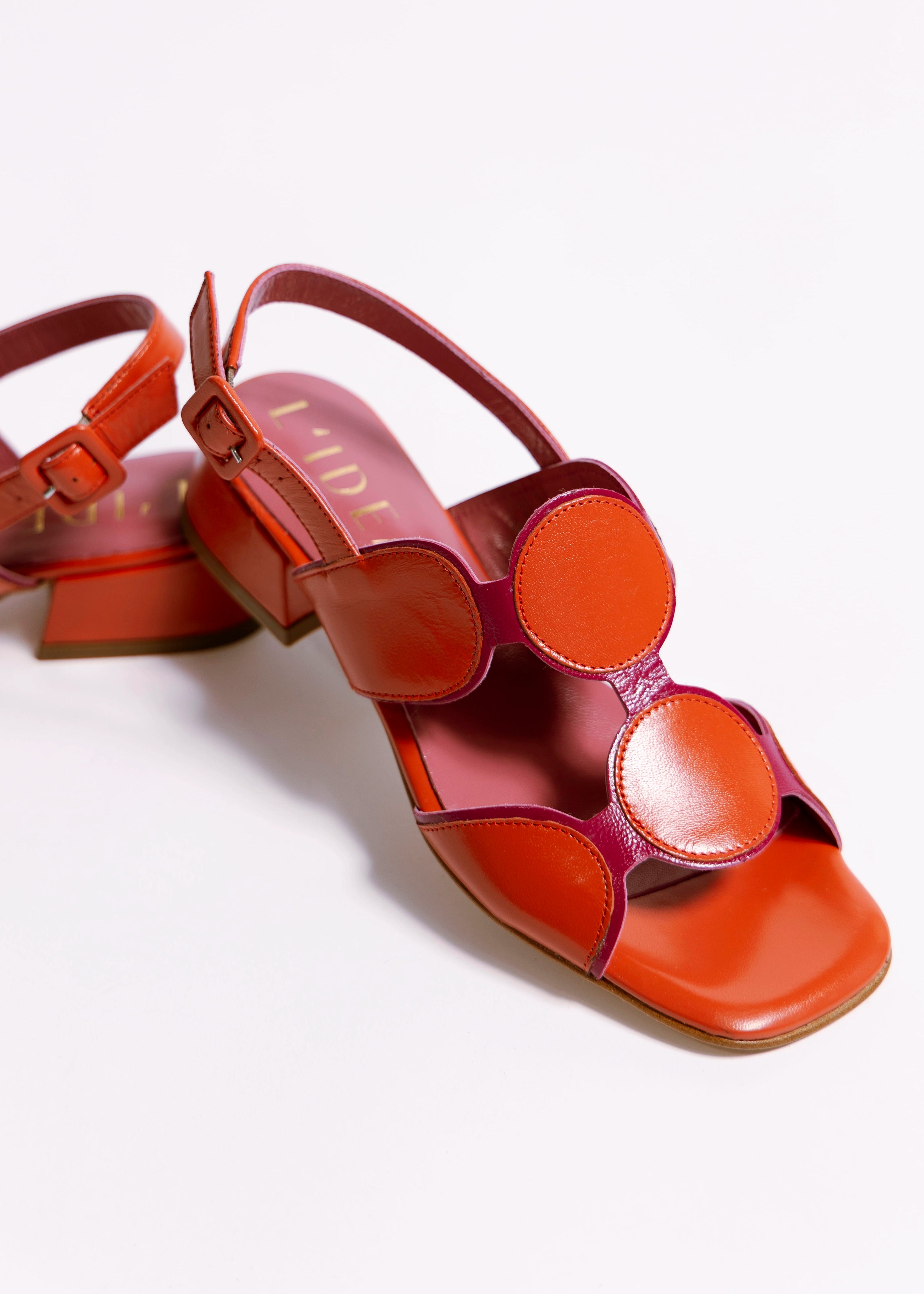 swatch_Fuchsia/Orange l'idea low heel sandal