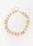 swatch_Cream marble chunky beaded necklace