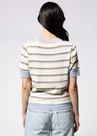 swatch_Ivory/Blue striped knit tshirt