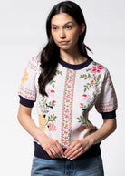 swatch_Multi floral short sleeve sweater