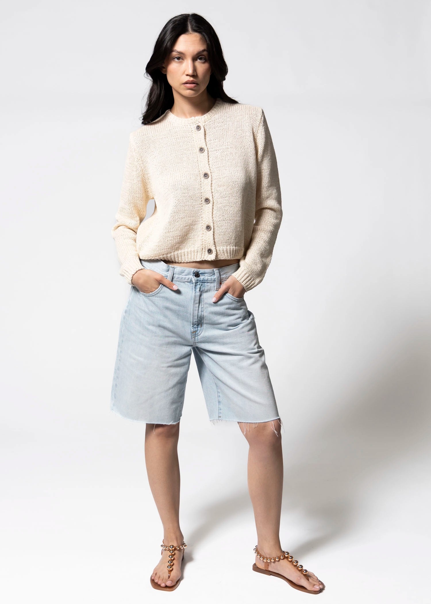 swatch_Beige knit cardigan