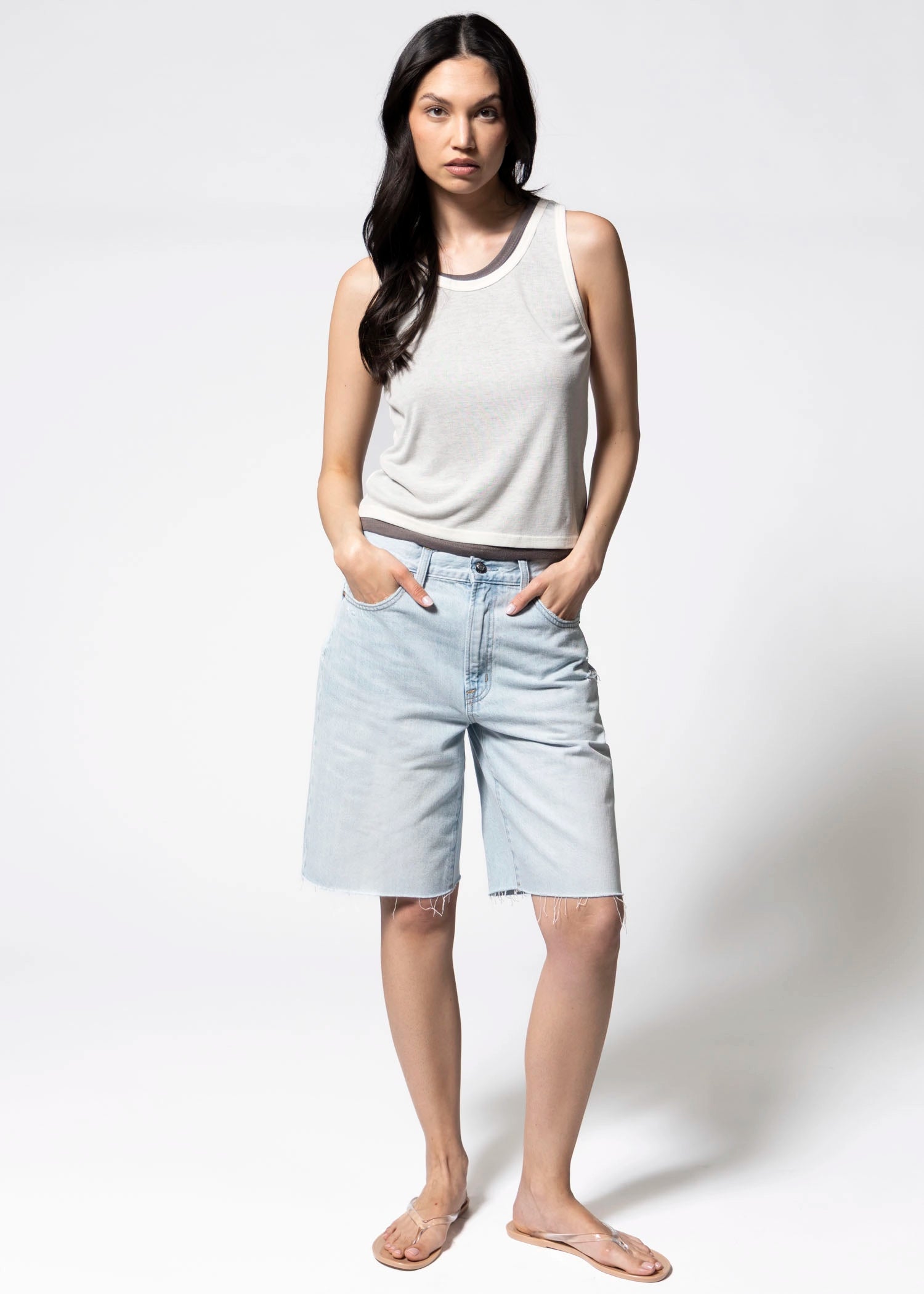 swatch_Cream/Charcoal double layer tank