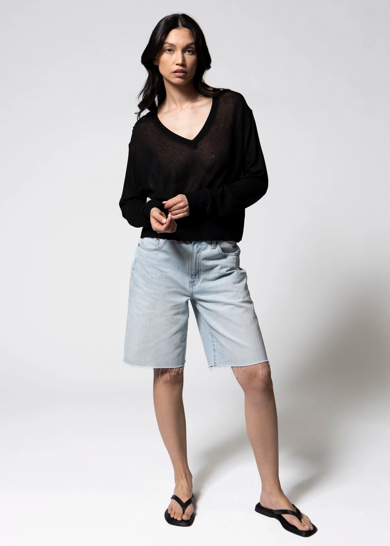 swatch_Black deluc granadella sheer sweater