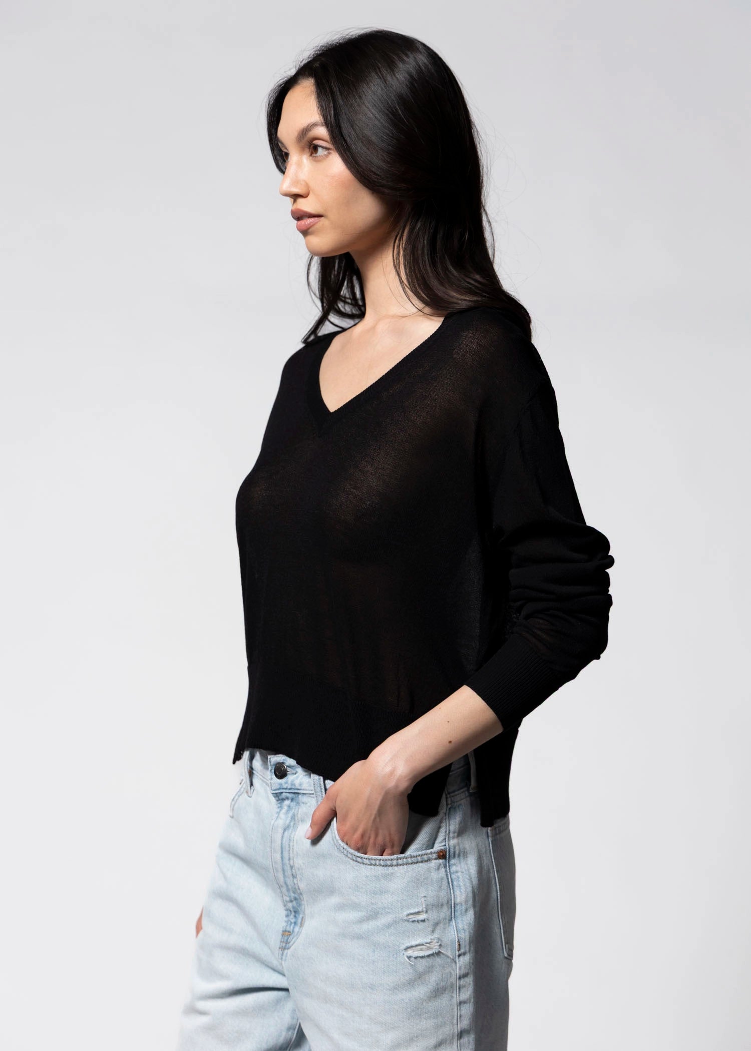 swatch_Black deluc granadella sheer sweater