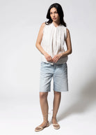 swatch_Off White lace trim blouse