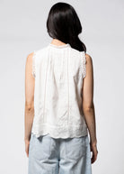 swatch_Off White lace trim blouse